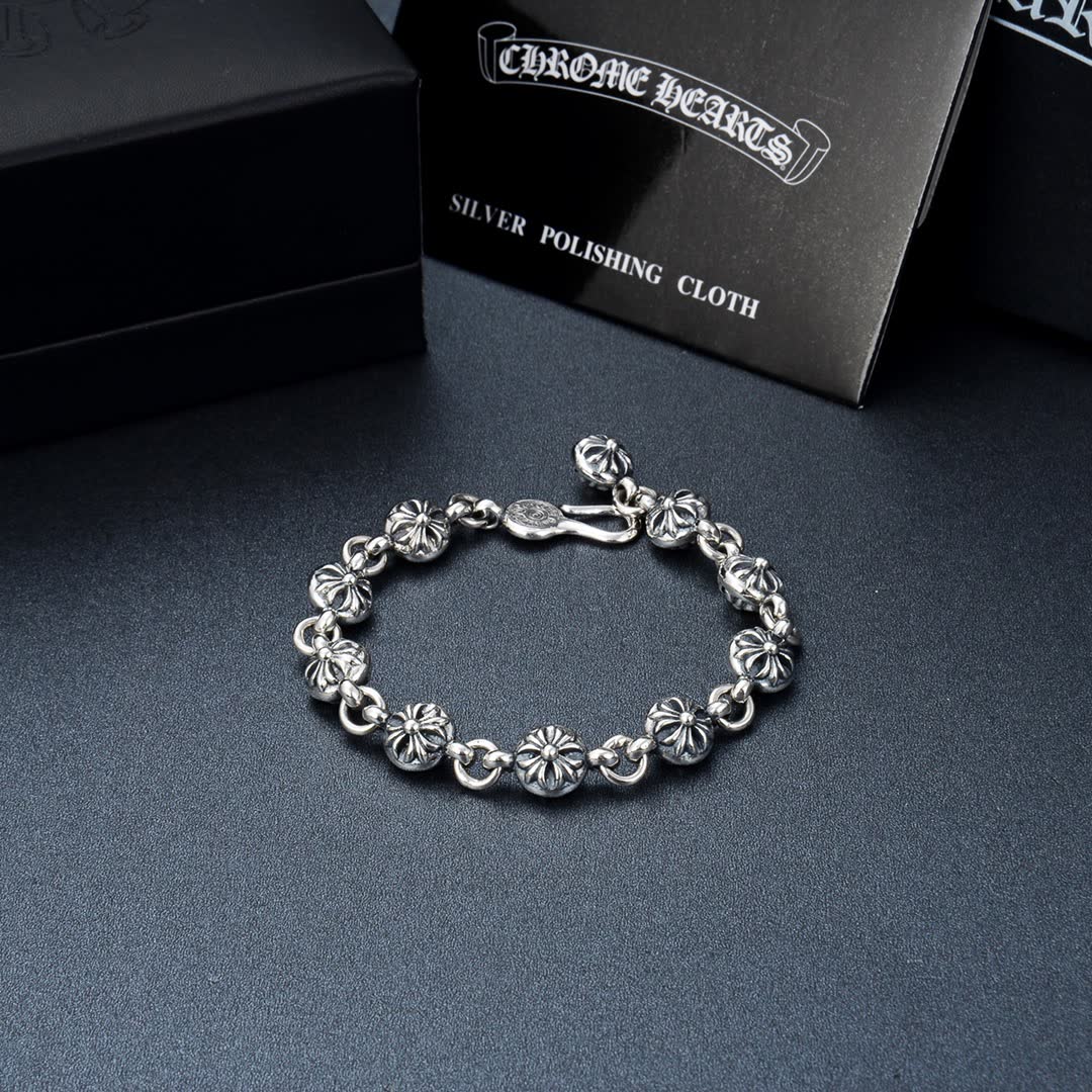 Chrome Hearts Silver Chain Bracelet
